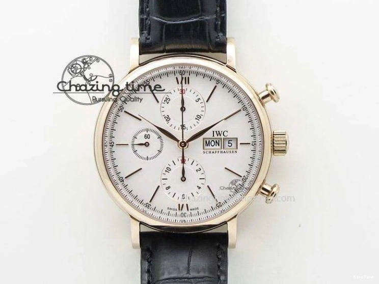 MIROTIME 0420 Fashionable Portofino Automatic SS TWF 1:1 Best Edition Silver Dial SS Markers on Black Leather Strap A 7200